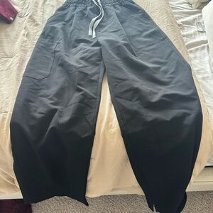 Figs small tall black Shelby wide leg pant